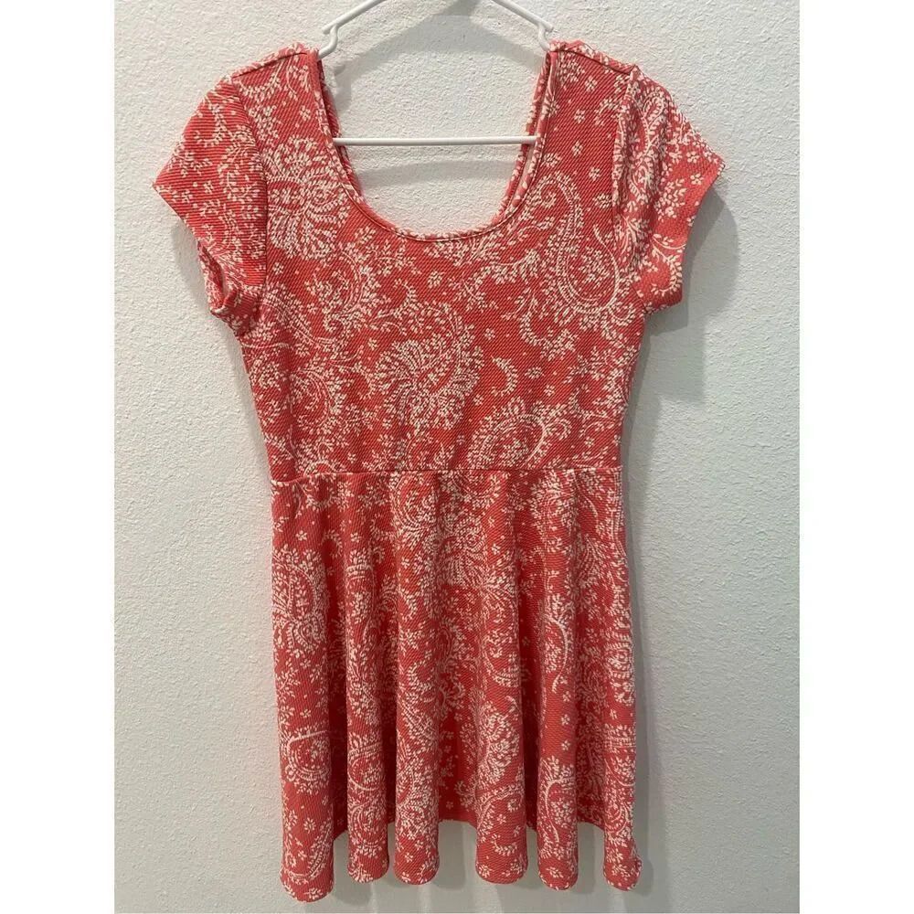 Aeropostale Coral Paisley Print Dress Size Large
